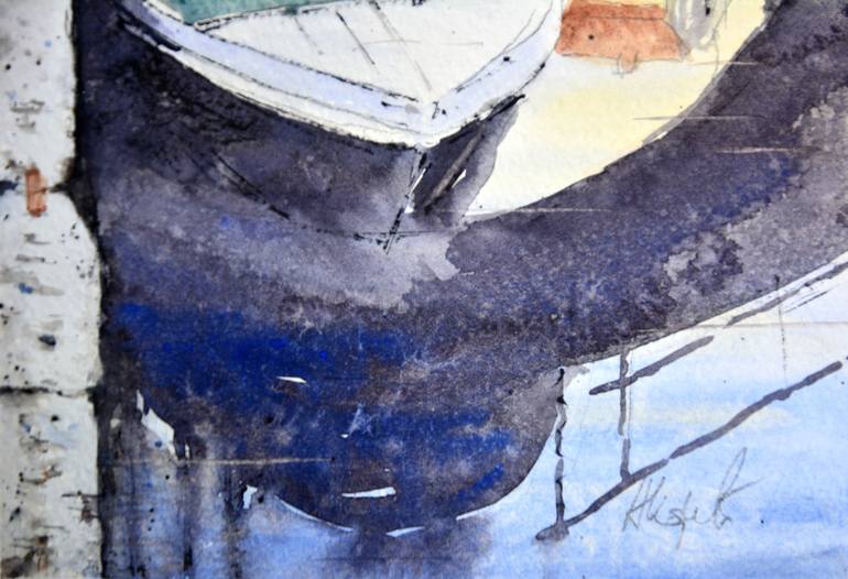 Original Impressionism Boat Painting by Nenad Kojić