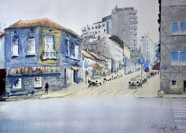 Balkanska ulica Beograd mala akvareli beograda thumb