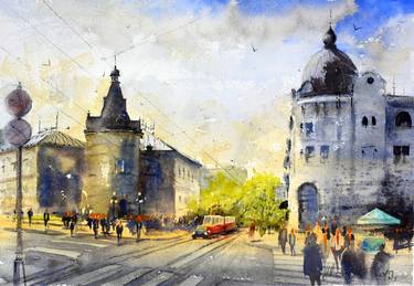Print of Cities Paintings by Nenad Kojić
