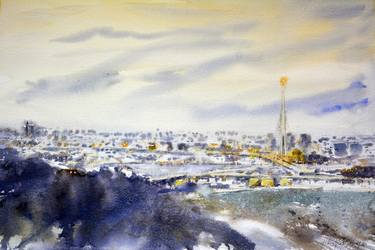 Ski trail panoramic view of Belgrade 54x36 2020 thumb