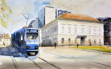 Blue Tram No.2 Beograd, 48x30cm 2020 thumb