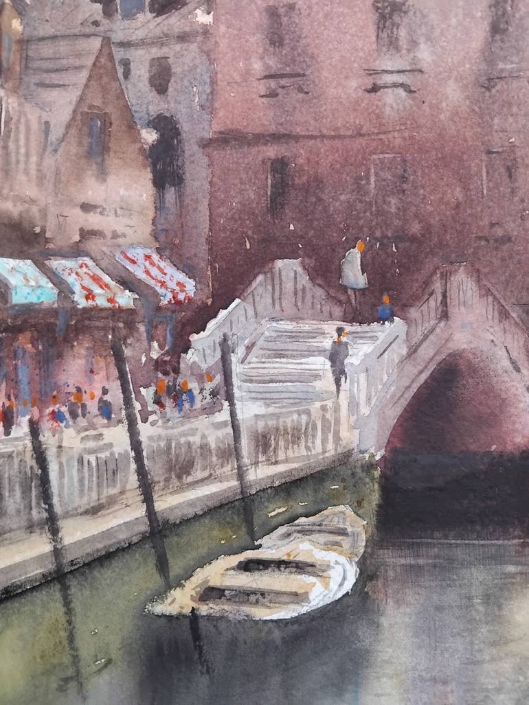 Original Art Deco Boat Painting by Nenad Kojić