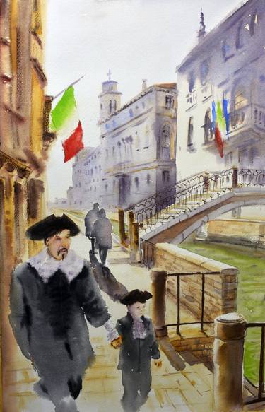 Work with dad Venice Italy 53x35cm 2020 thumb
