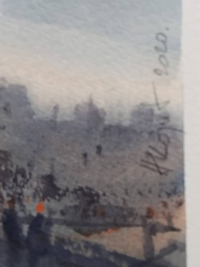 Original Art Deco Architecture Painting by Nenad Kojić