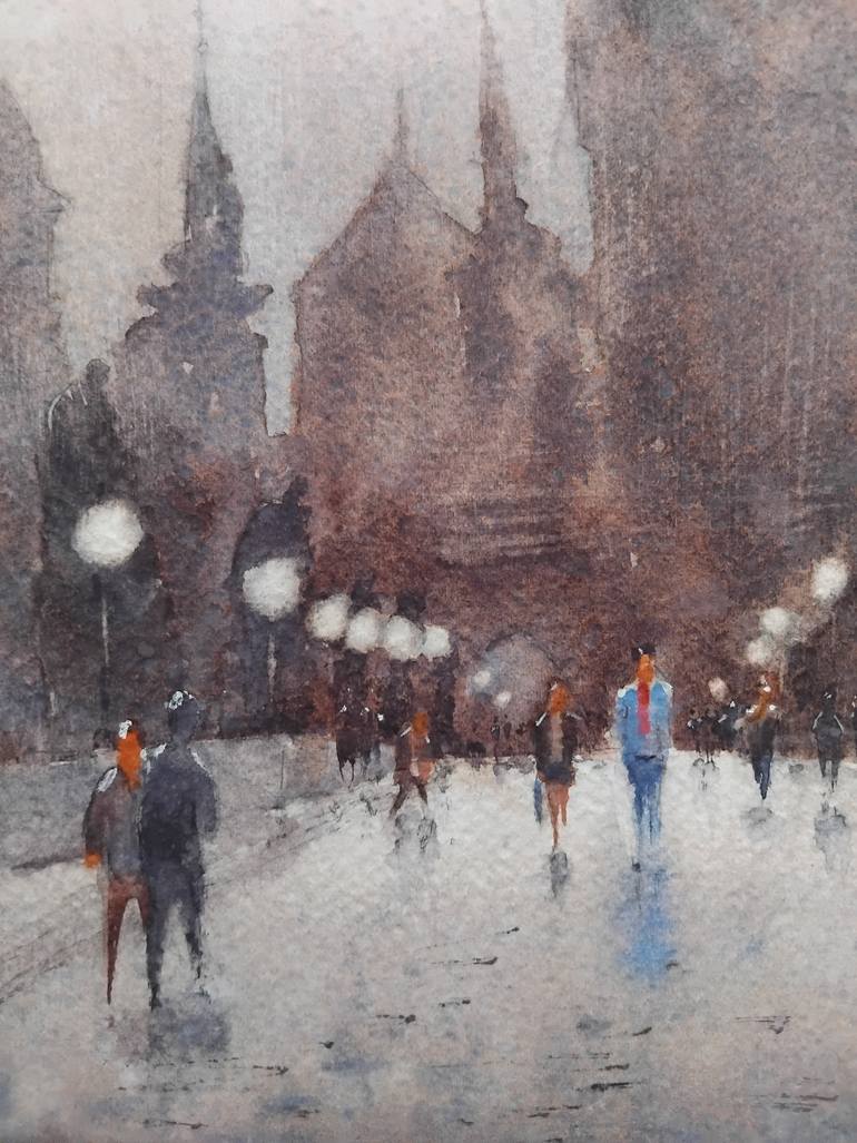 Original Art Deco Cities Painting by Nenad Kojić