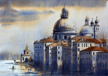 Warm colors of Santa Maria Venice Italy 25x36 cm 2022 thumb