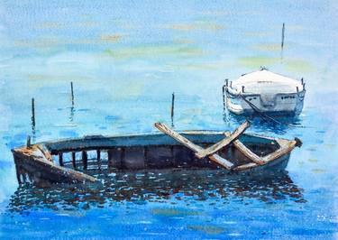 Print of Impressionism Boat Paintings by Nenad Kojić