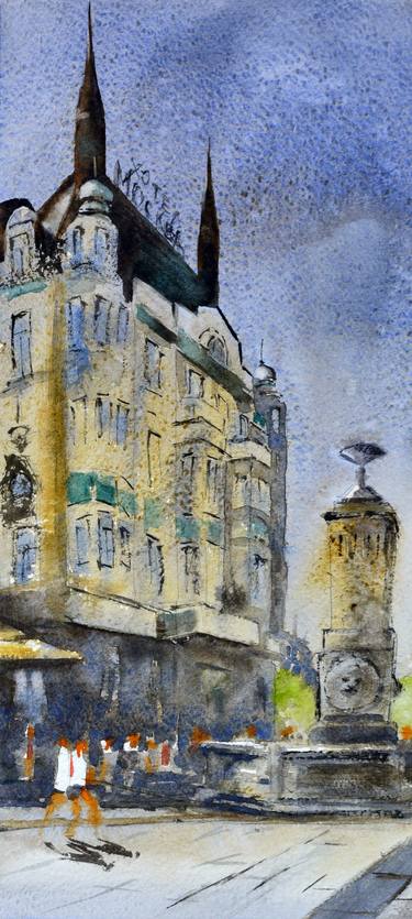 Another day before Hotel Moskva Terazije Belgrade 17x36 cm 2022 thumb