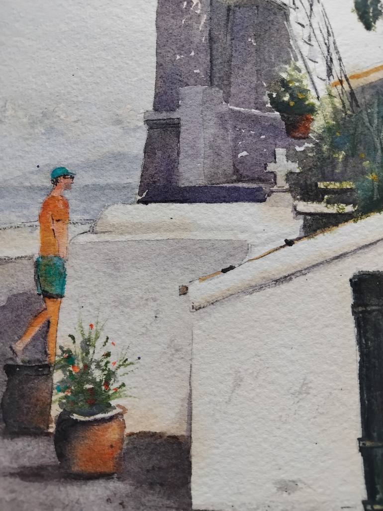 Original Art Deco Architecture Painting by Nenad Kojić