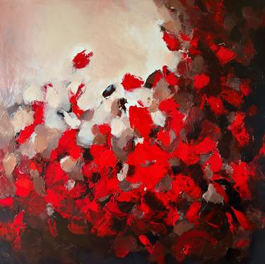 Sweetheart 48x48 inches - Red Abstract Modern Painting on Canvas thumb