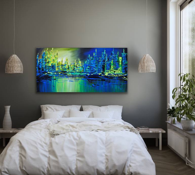 Original Abstract Architecture Painting by Preethi Mathialagan