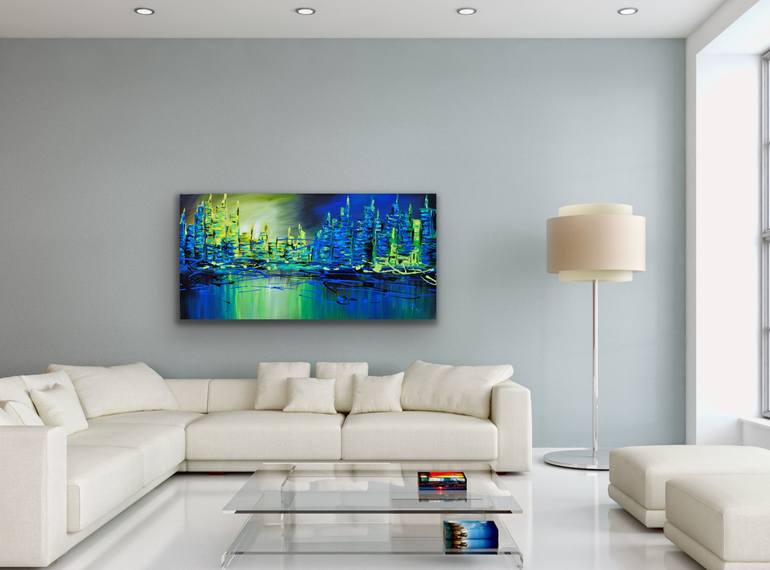 Original Abstract Architecture Painting by Preethi Mathialagan