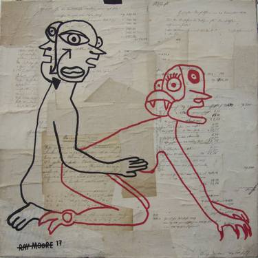 Original Dada Erotic Collage by Ray Moore
