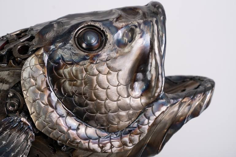 Seabass fish metal sculpture Sculpture by Mari NineArt | Saatchi Art