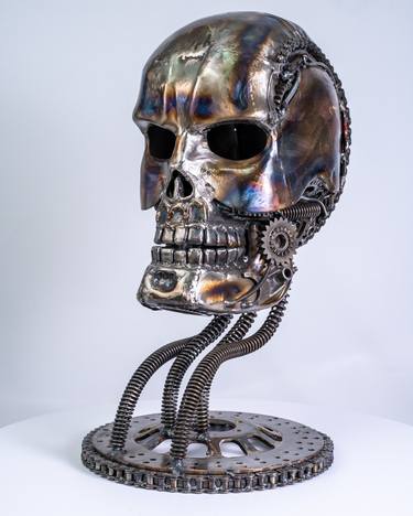 Skull metal sculpture thumb