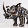 Rhino metal art work left side