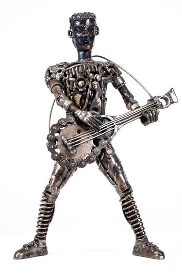 Guitar man metal art sculptures thumb