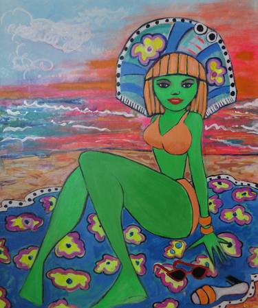 Original Pop Art Beach Paintings by Anne Deon