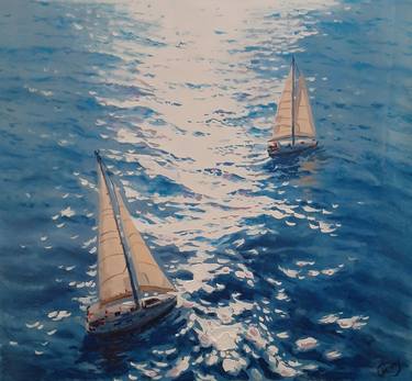 Print of Sailboat Paintings by Garry Arzumanyan