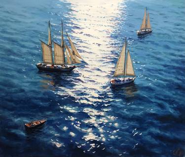 Print of Impressionism Sailboat Paintings by Garry Arzumanyan