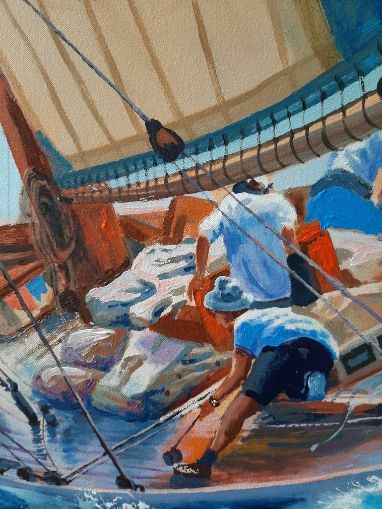 Original Yacht Painting by Garry Arzumanyan