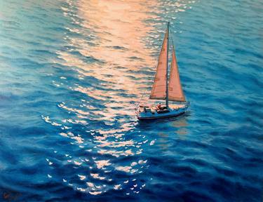 Print of Realism Seascape Paintings by Garry Arzumanyan