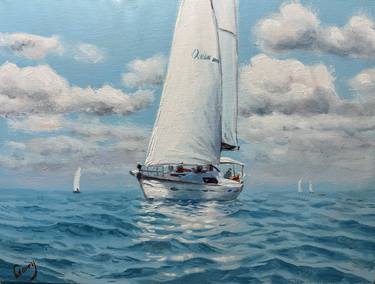 Original Realism Boat Painting by Garry Arzumanyan