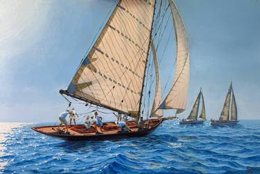 Original Photorealism Boat Paintings by Garry Arzumanyan