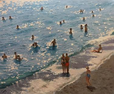 Original Impressionism Beach Painting by Garry Arzumanyan