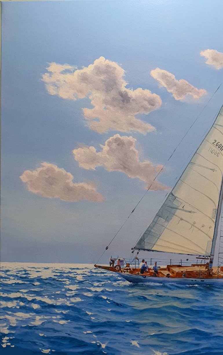 Original Realism Sailboat Painting by Garry Arzumanyan