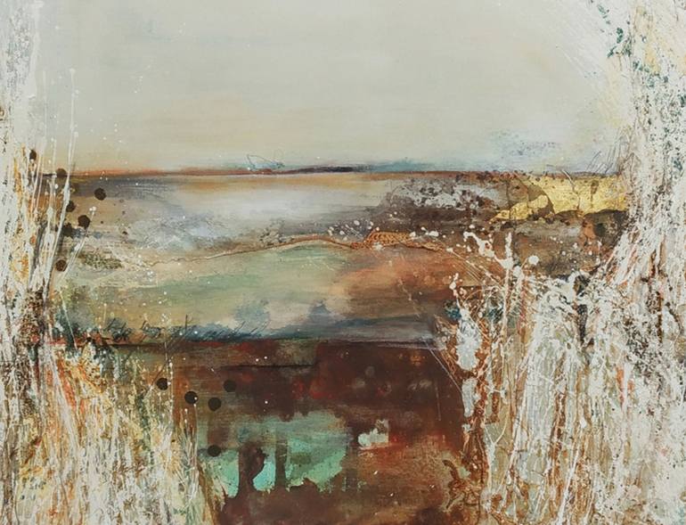 Original Abstract Expressionism Landscape Mixed Media by Kiki Lawrie
