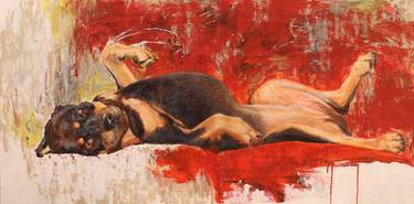 Original Modern Dogs Paintings by A Gail Trower-Coll