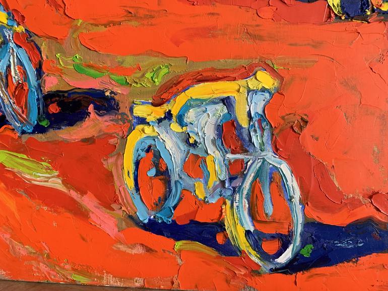 Original Bicycle Painting by Andrii Chebotaru