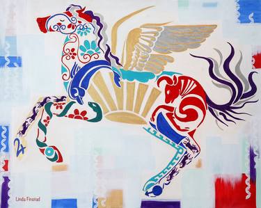 Original Abstract Horse Paintings by Linda Finstad