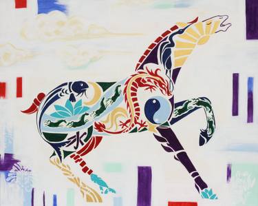 Original Abstract Horse Paintings by Linda Finstad