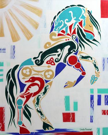 Print of Abstract Horse Paintings by Linda Finstad