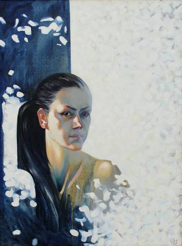 Original Art Deco Portrait Painting by Gromvas Громвас