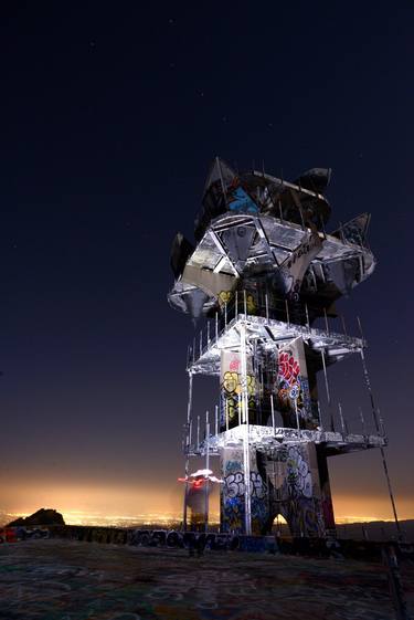 Stunt Road Abandoned radio tower in Malibu 12 x 18 Matted with Frame Signed Marshall P Los Angeles thumb