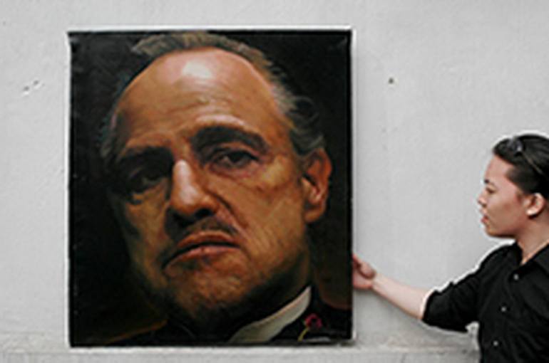 Original Photorealism People Painting by Michael Andrew Law Cheuk Yui