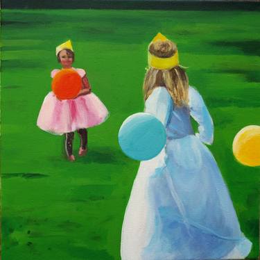 Original Figurative Children Paintings by Paulina Swietliczko