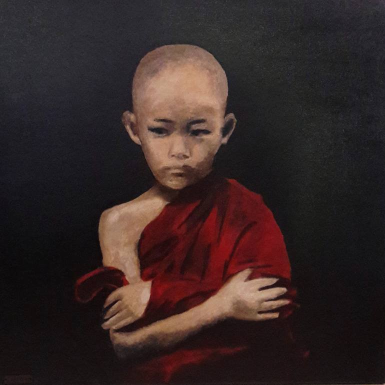 Little Monk Painting by I M Neo | Saatchi Art