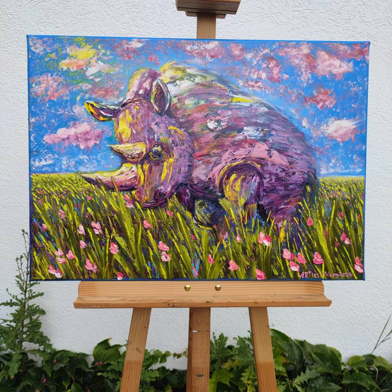 Original Abstract Animal Painting by Nataliia Novakovska