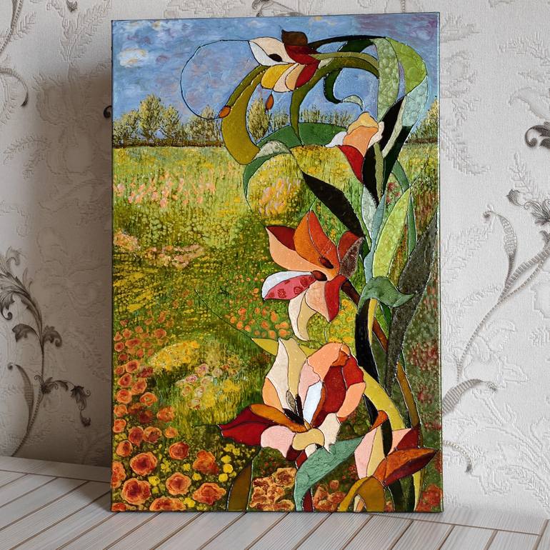 Original Abstract Floral Painting by Nataliia Novakovska