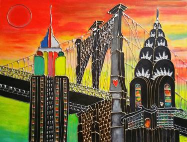 Print of Abstract Cities Paintings by Shadin Hossain