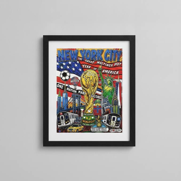 World Cup 2026 – NYC Tough, Yellow Border (Original 3D Artwork
