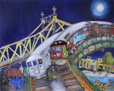 Print of Train Collage by Shadin Hossain