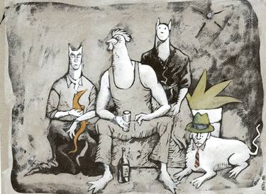 Print of Expressionism Humor Drawings by Fritz Ese Gato