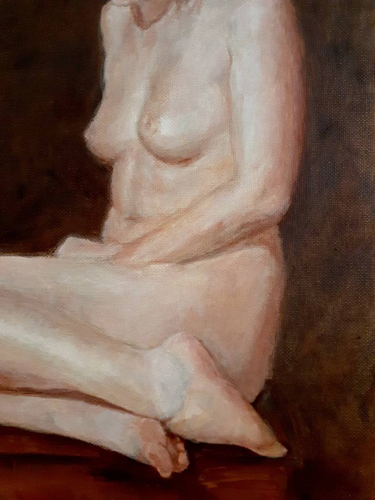 Original Figurative Nude Painting by Adela V