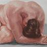 Crouching female nude painted in oil with a limited pallet. This painting was done on a canvas panel in a realistic style.
The art comes unframed.
Size: 10 in x 8 in x 0.12 in