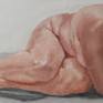 Crouching female nude painted in oil with a limited pallet. This painting was done on a canvas panel in a realistic style.
The art comes unframed.
Size: 10 in x 8 in x 0.12 in